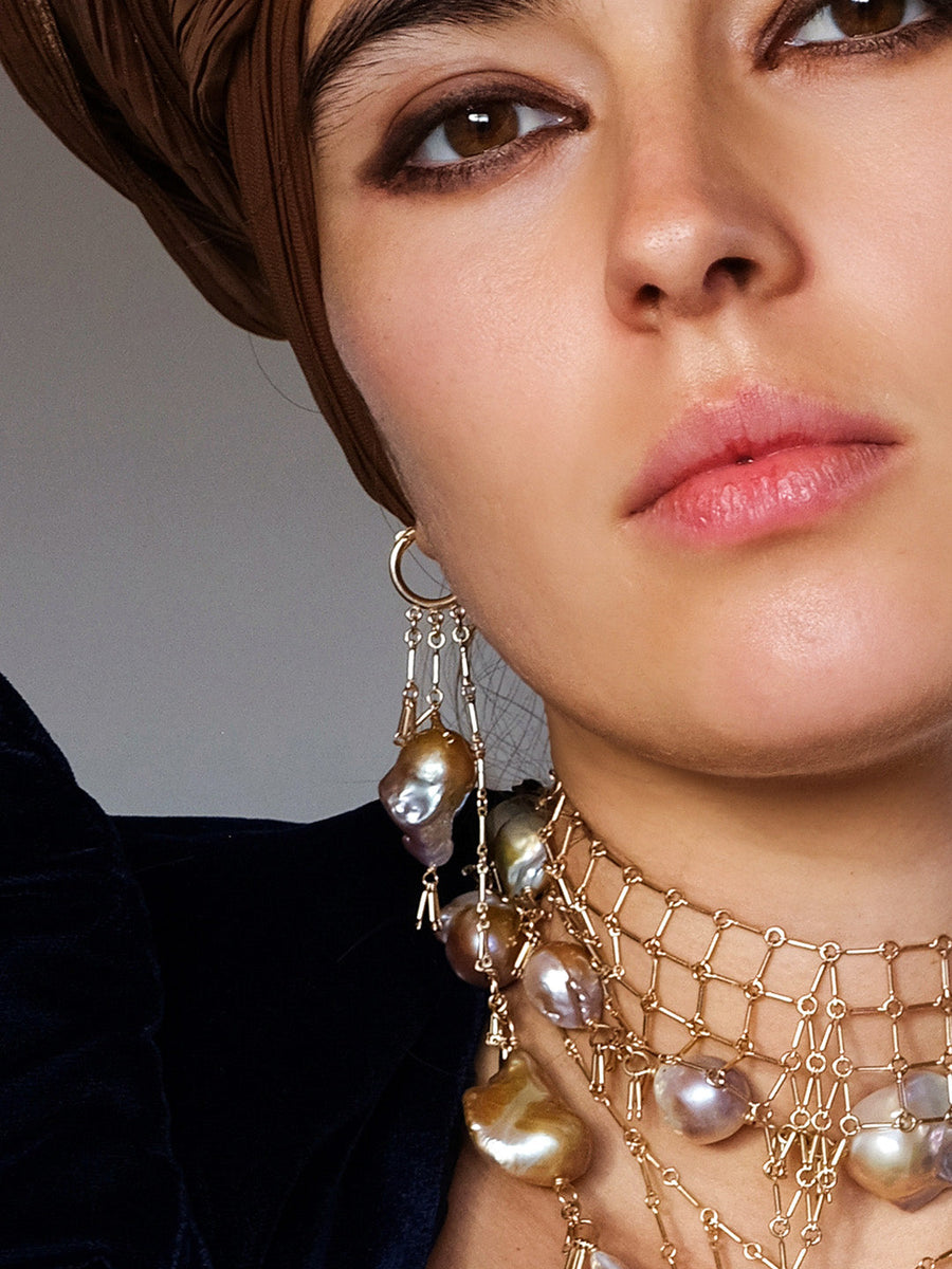 Baroque Hoop Earrings Goldish