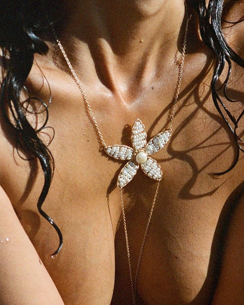 5 Point Flower Body Chain - Goldish