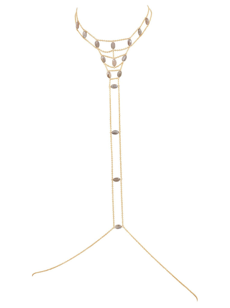 Tree of Life Choker Gemstone Body Chain - Goldish