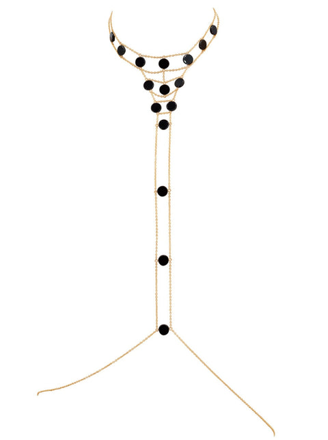 Tree of Life Choker Circle Stone Body Chain - Goldish