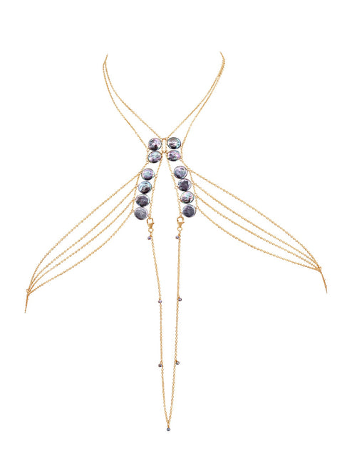 Womb Pearl Body Chain - Goldish