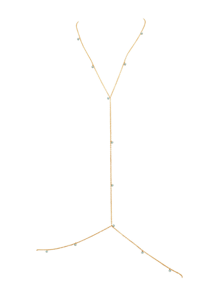 Vine Gemstone Body Chain - Goldish