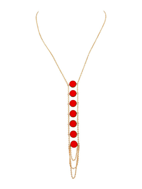 7 Chakra Circle Stone Necklace - Goldish