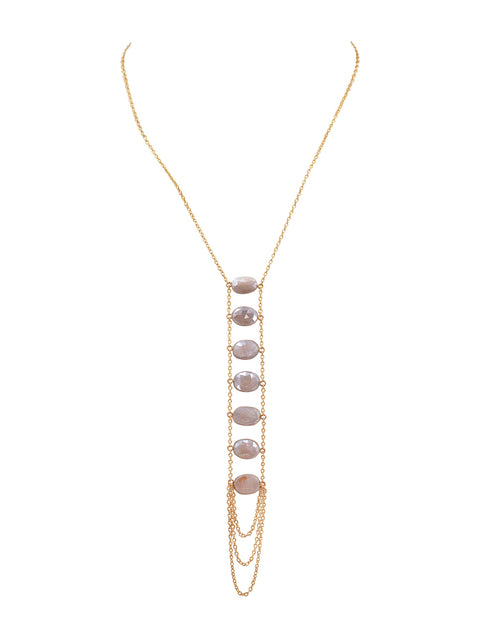 7 Chakra Gemstone Necklace - Goldish