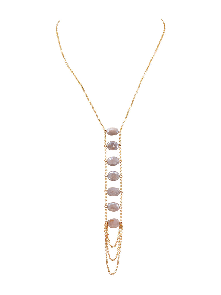 7 Chakra Gemstone Necklace - Goldish