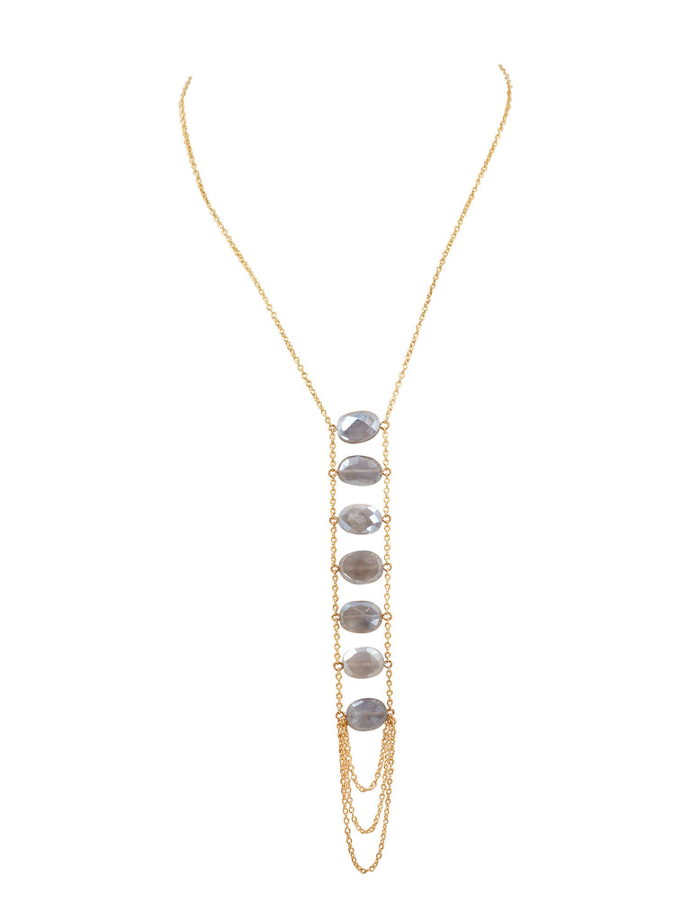 7 Chakra Gemstone Necklace - Goldish