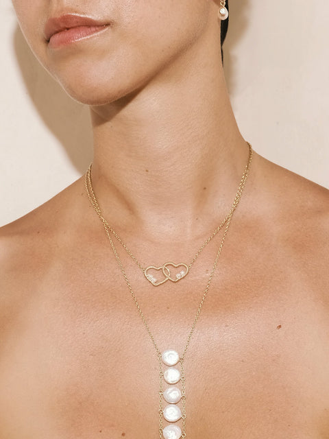 Double Heart Choker Necklace