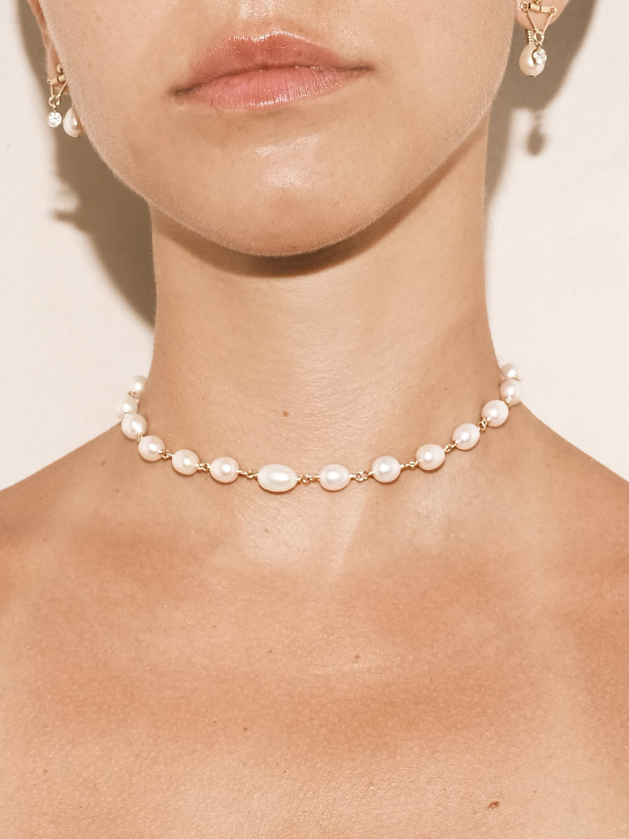 Pearl Choker Necklace | Goldish