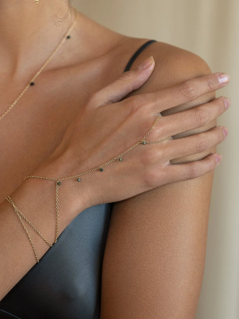 Vine Gemstone Necklace - Hand Chain