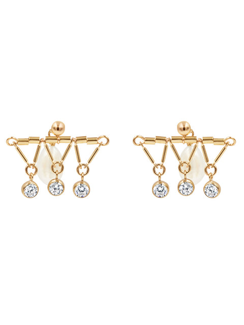 Crown Earrings - Goldish