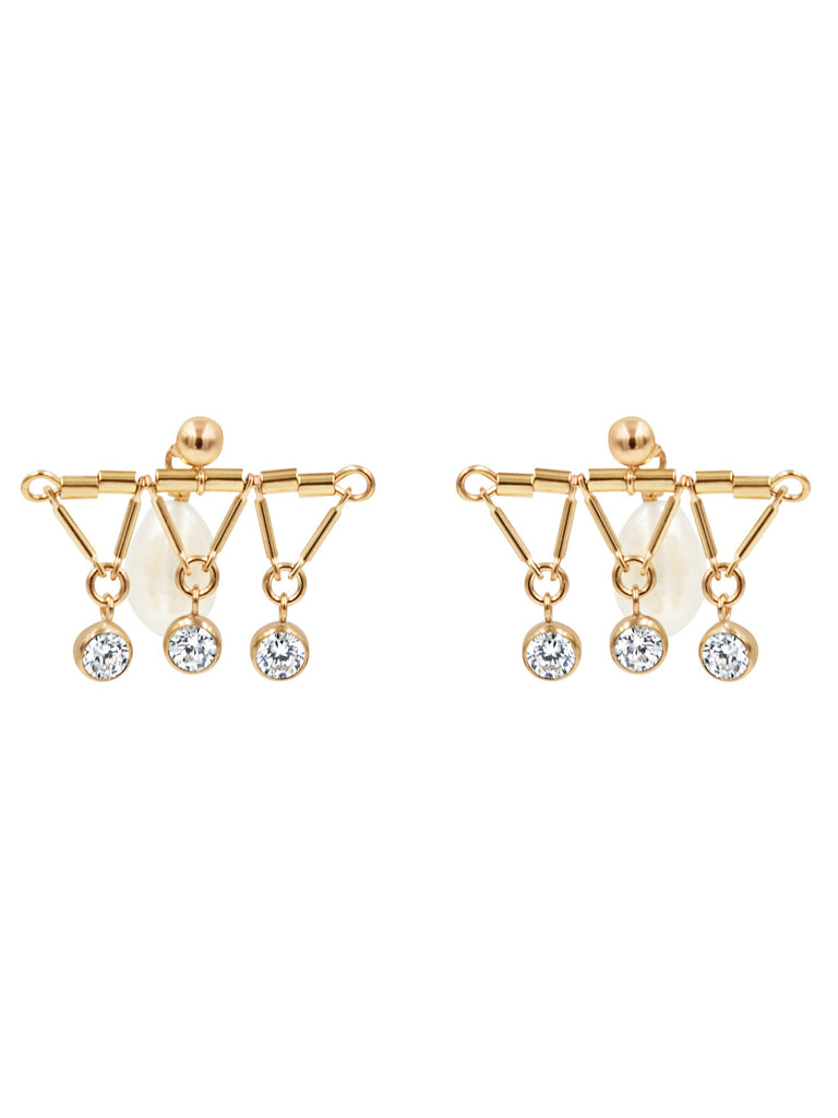Crown Earrings - Goldish