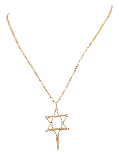DAVID STAR NECKLACE - Goldish