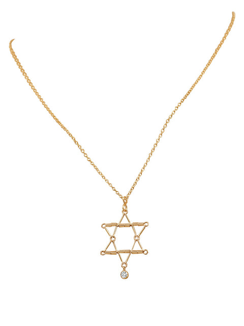 DAVID STAR NECKLACE - Goldish