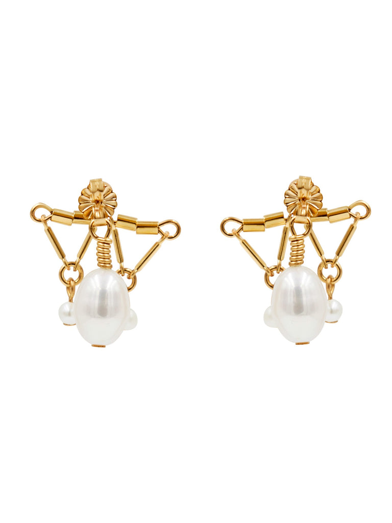 Crown Earrings - Goldish