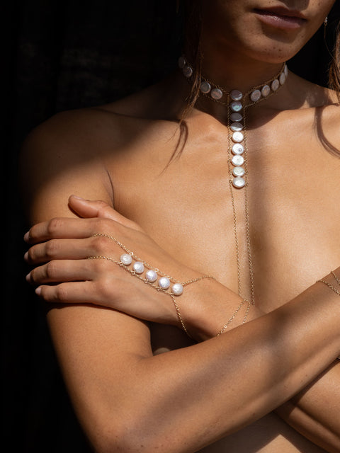 Ladders to Bliss Pearl Hand Chain
