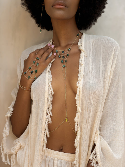 Tree of Life Hand Chain Gemstones