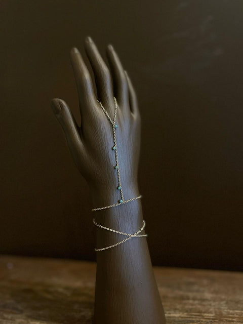 Vine Gemstone Necklace - Hand Chain