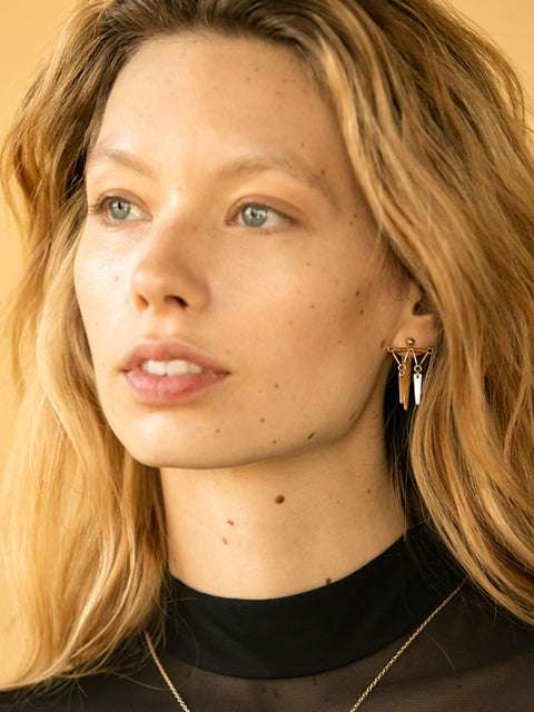 Crown Earrings - Goldish