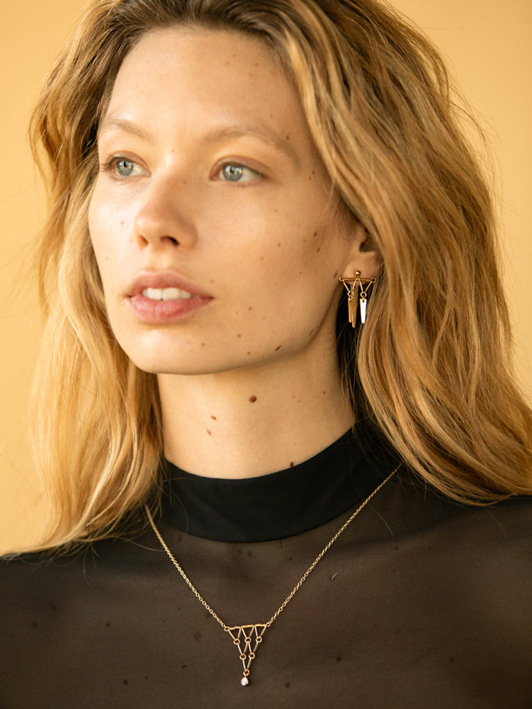 Crown Earrings - Goldish