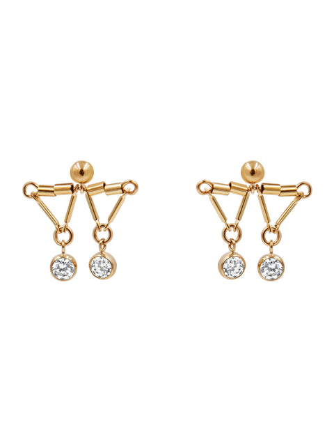 Crown Earrings - Goldish