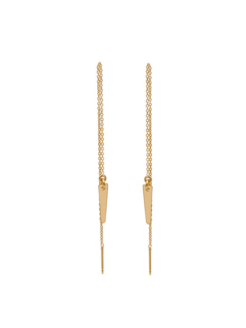 Arrow Thread Earrings - Goldish