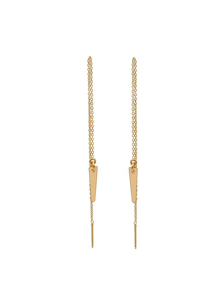 Arrow Thread Earrings - Goldish