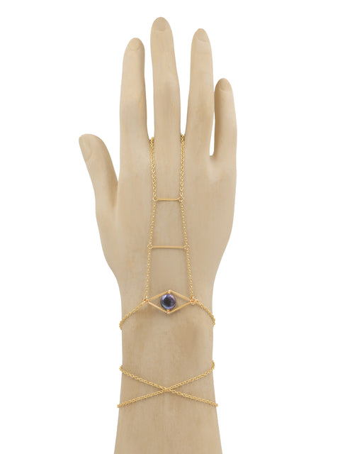 Cupid's Eye Pearl Hand Chain - Goldish
