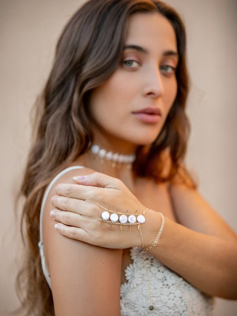 Ladders to Bliss Pearl Jingles Hand Chain