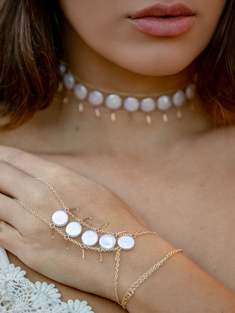 Ladders to Bliss Pearl Jingles Hand Chain