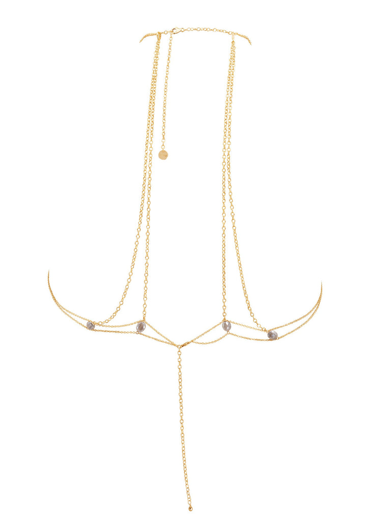 Master X Gemstone Body Chain - Goldish