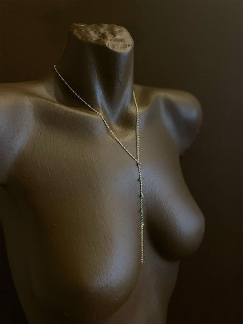 Vine Gemstone Necklace - Hand Chain