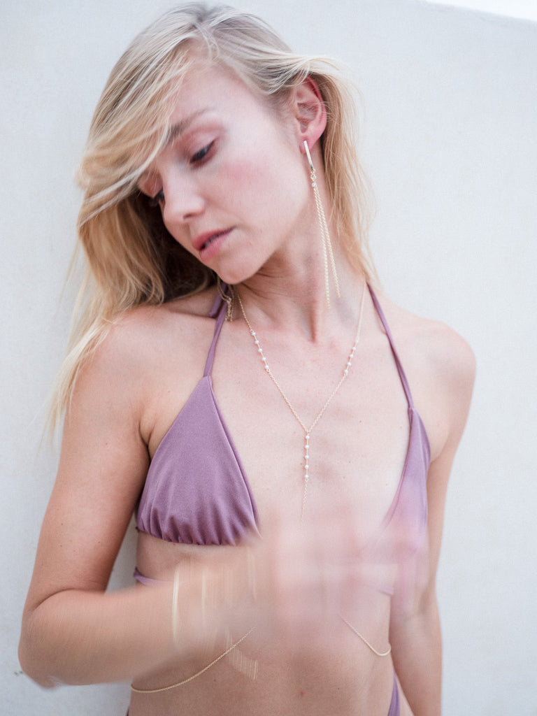 Simplicity Pearl Body Chain - Goldish