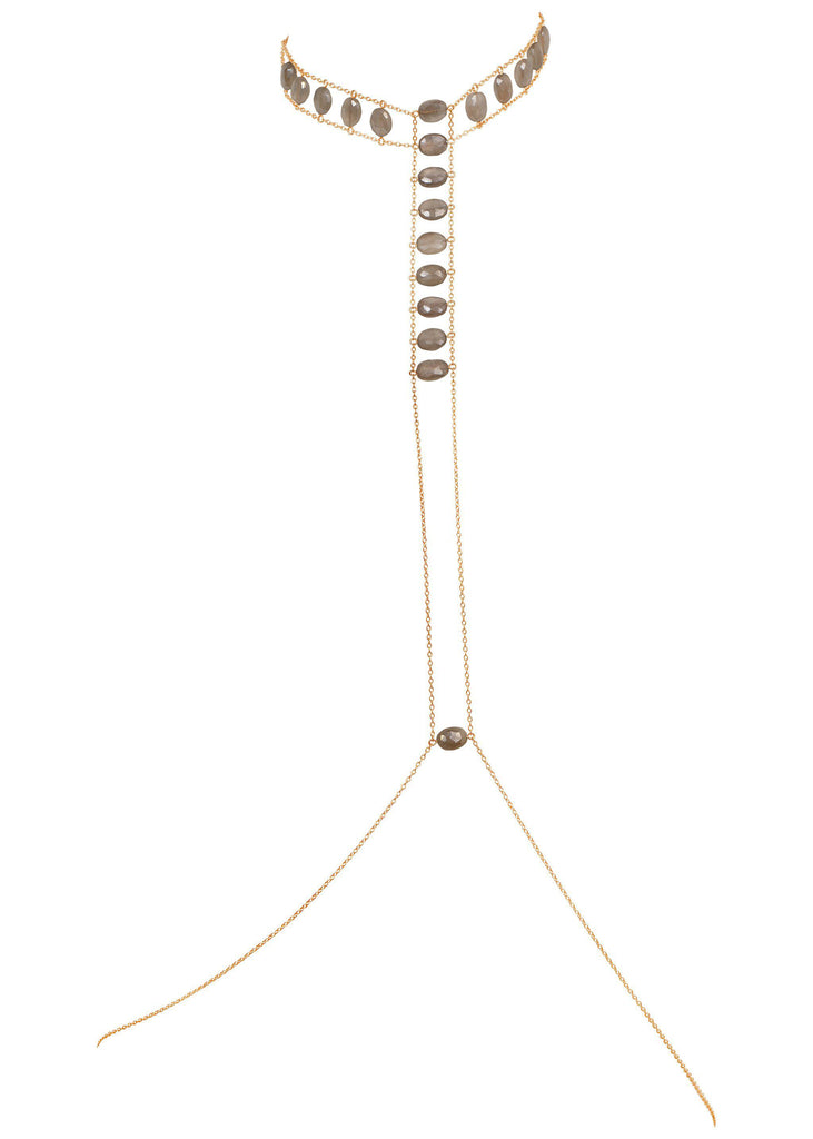 Gemstone Queen Crown Choker - Goldish