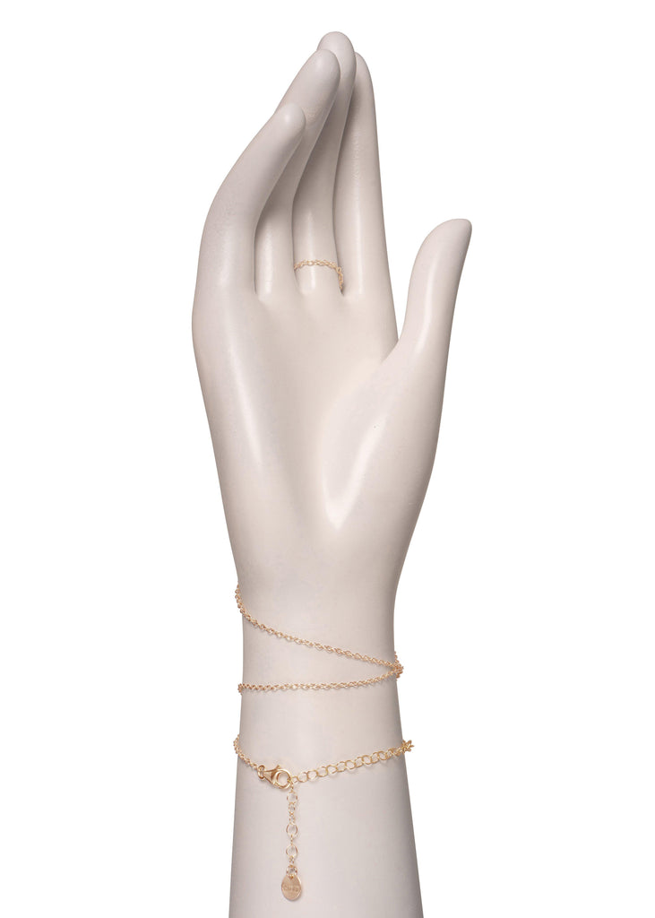 Gemstone Cupid's Eye Handchain - Goldish