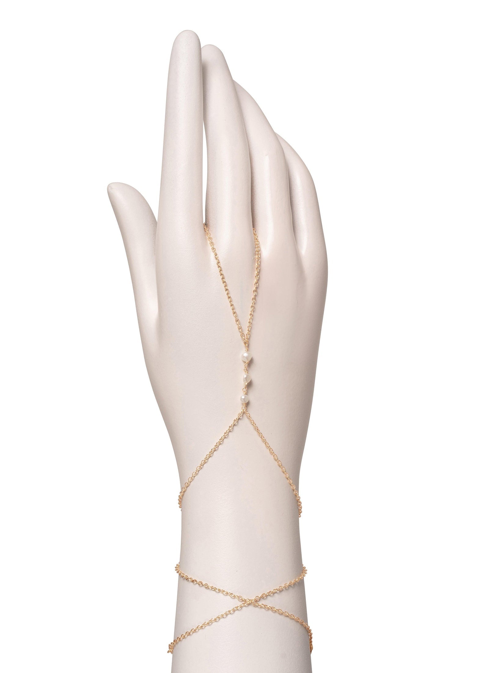 Point Gemstone Hand Chain Goldish