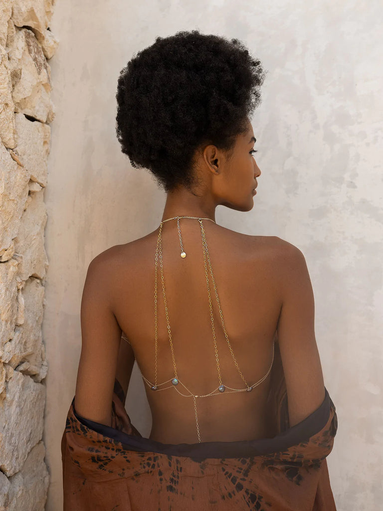 Master X Pearl Body Chain - Goldish