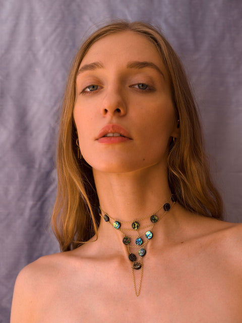 Tree of Life Abalone Choker - Goldish