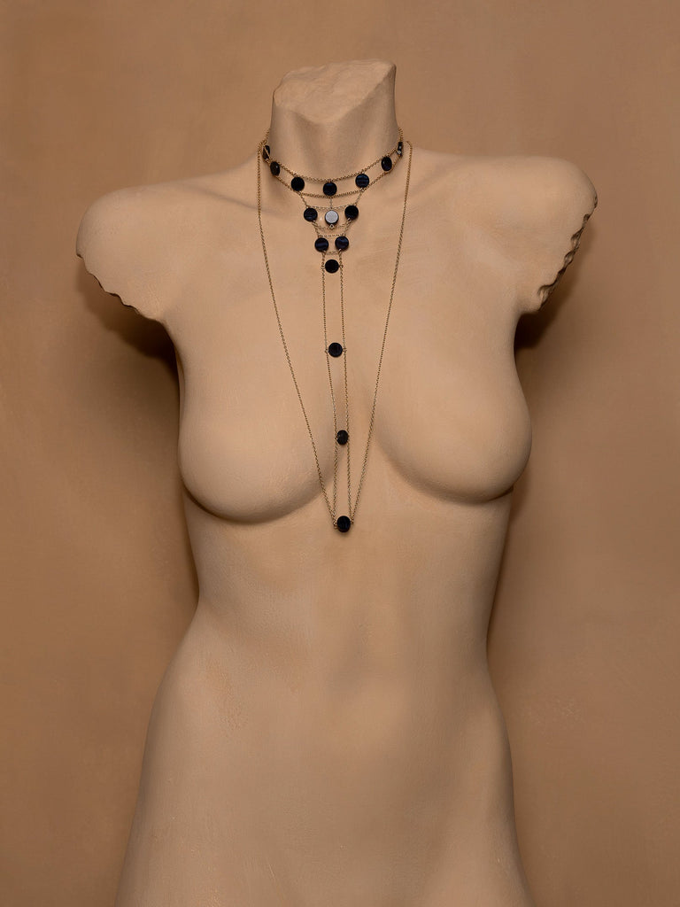 Tree of Life Choker Body Chain - Large Stone - Goldish