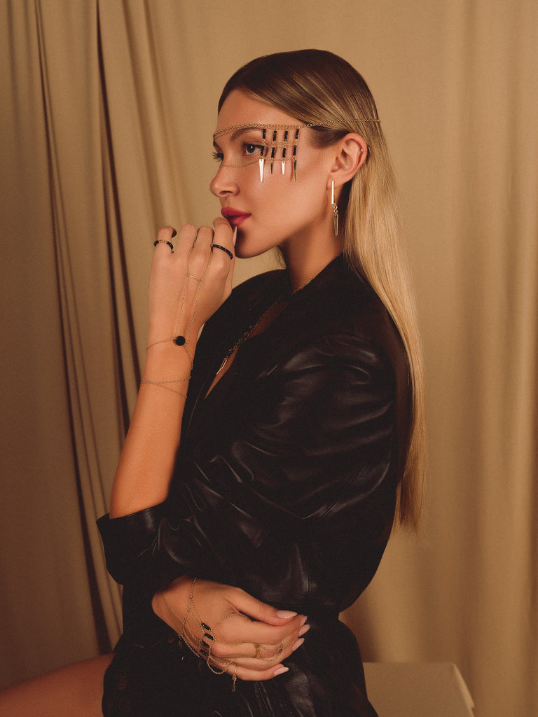 Wings of Desire Face Mask / Necklace / Crown - Goldish