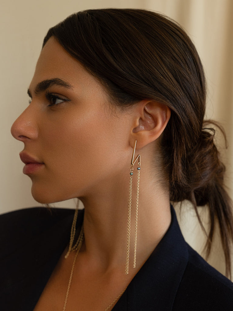 Doublicious Pearl Earring - Goldish