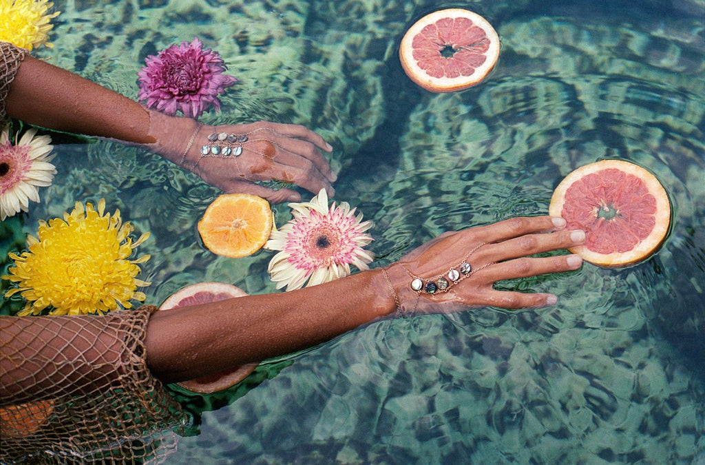 Double Ladders to Bliss Abalone Hand Chain - Goldish