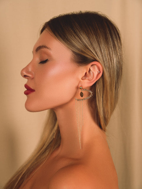 Eye of Ra / Horus Waterfall Earring - Goldish