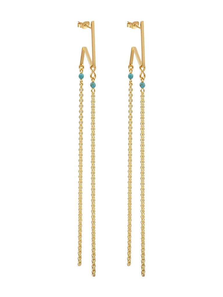 Doubelicious Gemstone Earring - Goldish