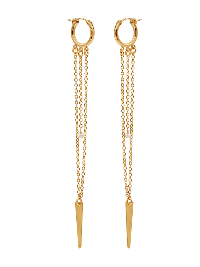 Cupid's Arrow Pearl Earring - Goldish