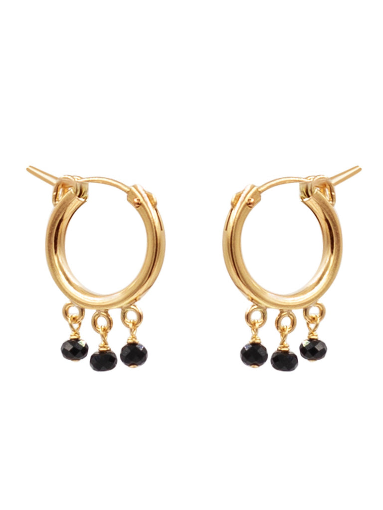 Fringe Hoop Gemstone Earring - Goldish