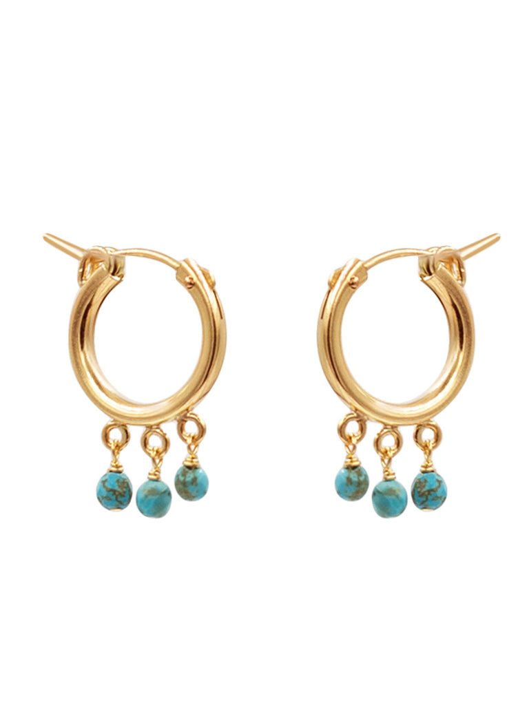 Fringe Hoop Gemstone Earring - Goldish