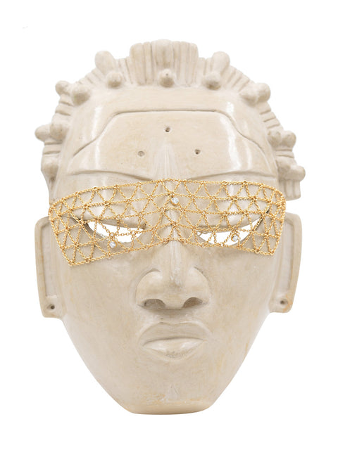 Mesh Portal Choker & Face Mask - Goldish