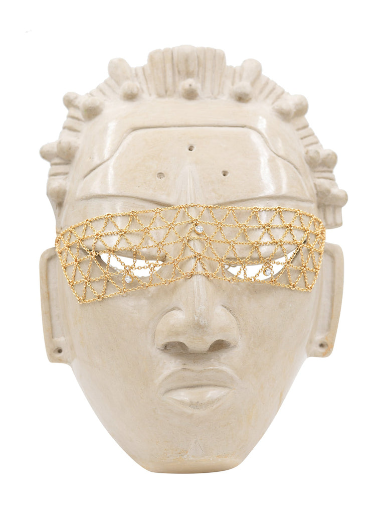 Mesh Portal Choker & Face Mask - Goldish