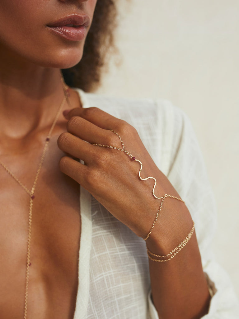 Serpentine Awakening Hand Chain - Goldish