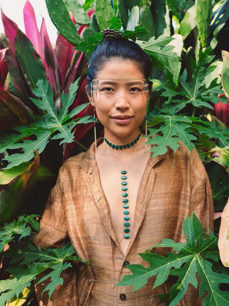 Wings of Desire Face Mask / Necklace / Crown - Goldish